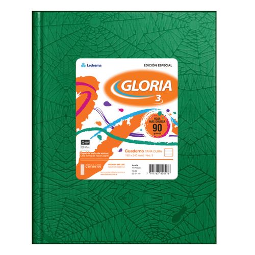 Cuaderno-escolar-Gloria-hoja-90gr-cuadriculado-N°3-verde