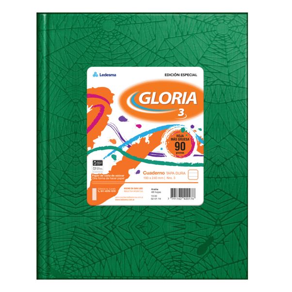 Cuaderno-escolar-Gloria-hoja-90gr-cuadriculado-N°3-verde