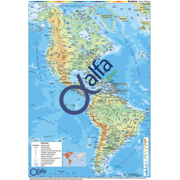 Mapa-N°6-Continente-Americano.-Division-Fisico-–-Politico