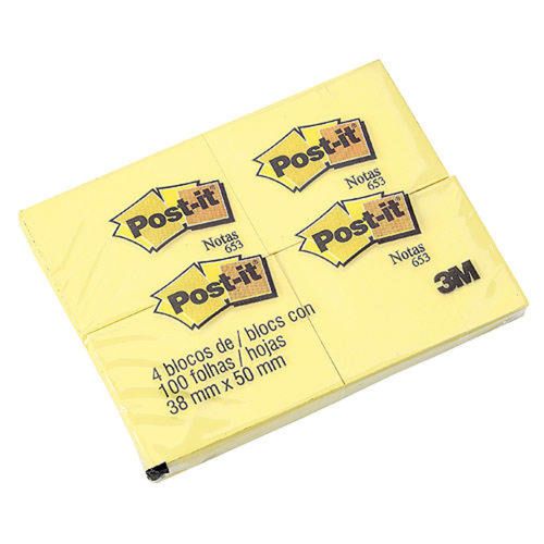 Notas-Adhesivas-3M-Post-It-amarillo-canario-pack-x-4