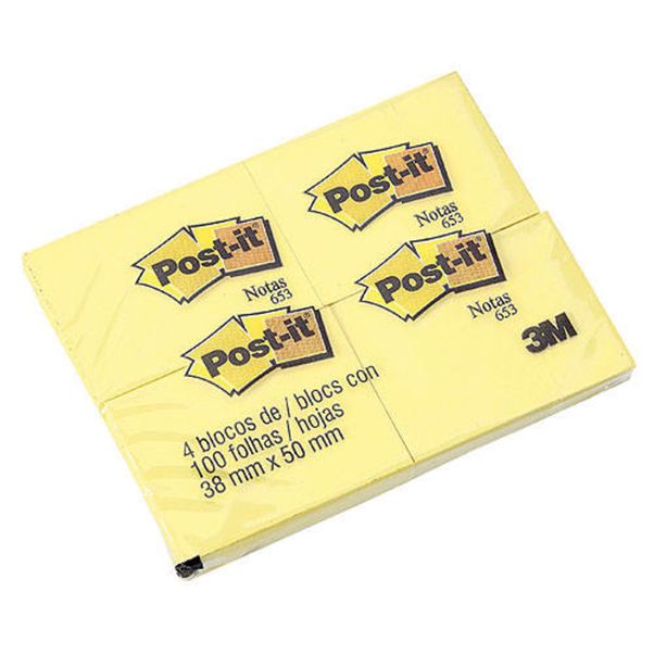 Notas-Adhesivas-3M-Post-It-amarillo-canario-pack-x-4