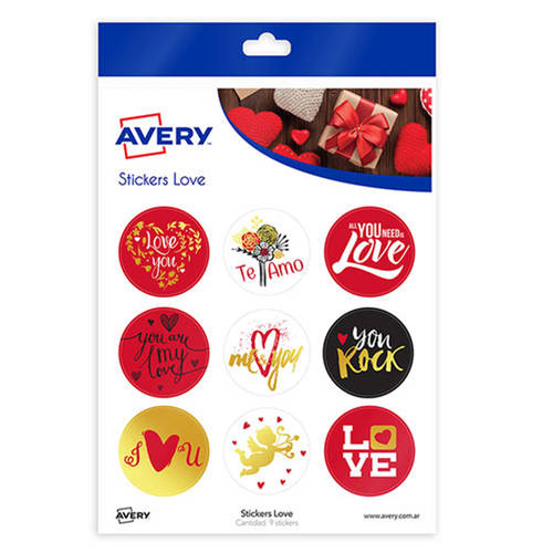 Stickers-AVERY-Love-Rojo---Blister-x-9-unidades