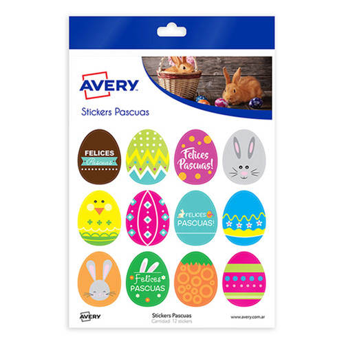 Stickers-AVERY-Huevos-de-Pascua---Blister-x-12-unidades