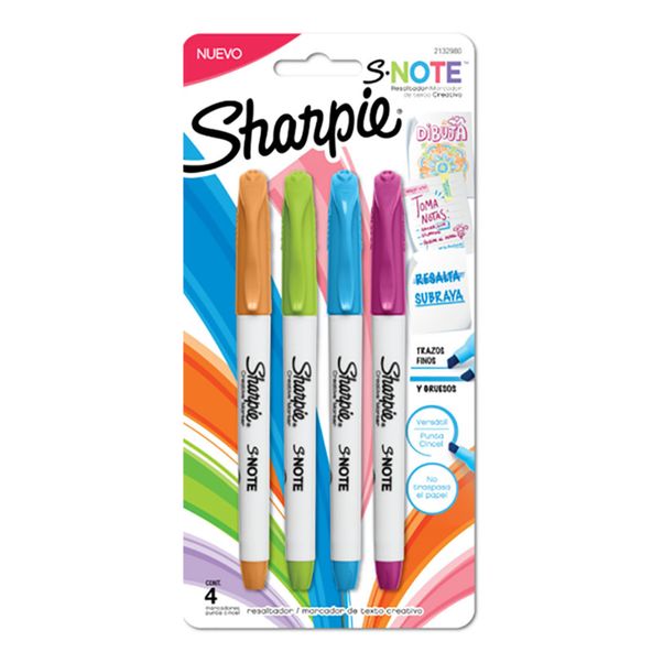 Marcadores-Sharpie-S.Note-tarjeta-tinta-mix-al-agua---Presentacion-x-4