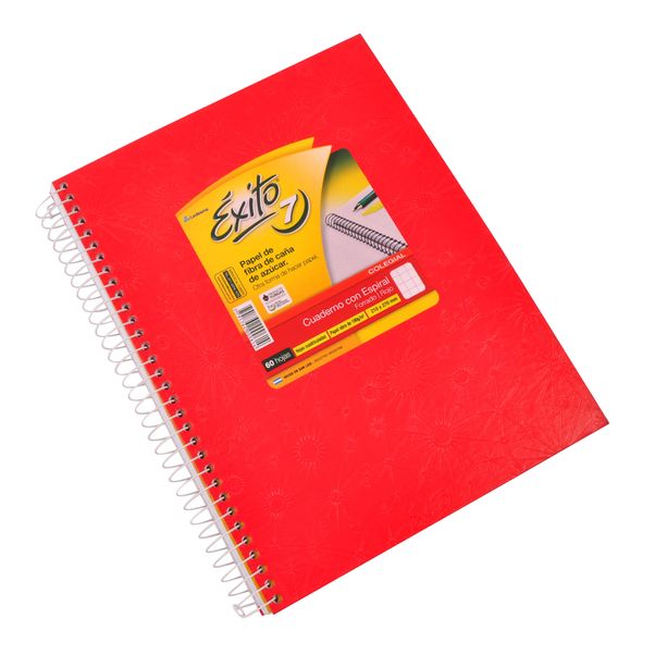 Cuaderno-escolar-Exito-E7-forrado.-Tapa-dura.-60-hojas-cuadriculadas.-Rojo