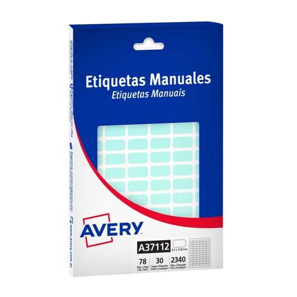 Etiqueta-Manual-Avery-Celeste-Pastel-8.1-mm-x-15.8-mm